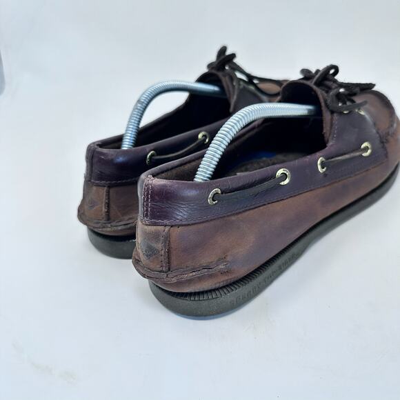 SPERRY TOP SIDER - 0195412 Two-Tone Brown Tan Leather Boat Shoes, Mens 11 M - Picture 8 of 15
